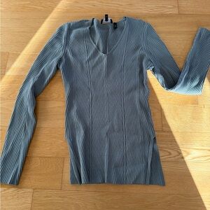 Blue/Grey Theory Ribbed Long Sleeve Top